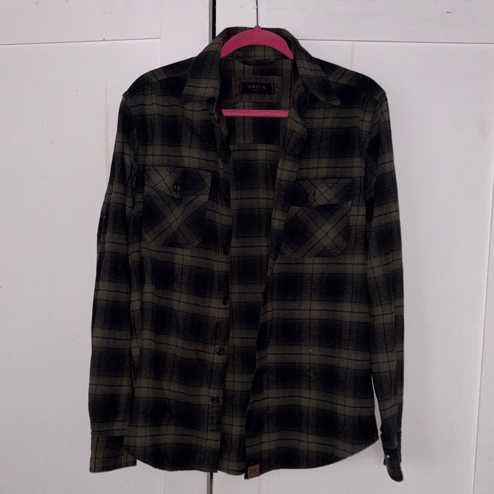 Delta Plaid Black Casual Button Down Shirt